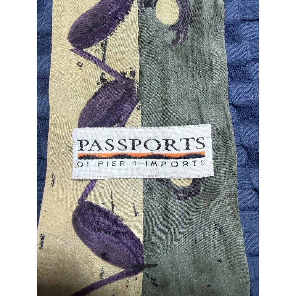 Rare Vintage Passports of Pier 1 Imports Men's 100% Silk Tie Abstract